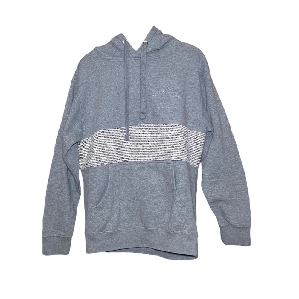 Grey Embroidered Hoodie Medium Cozy Loungewear